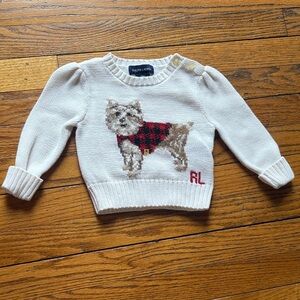 Ralph Lauren Cream Sweater with Dog Motif 9 months